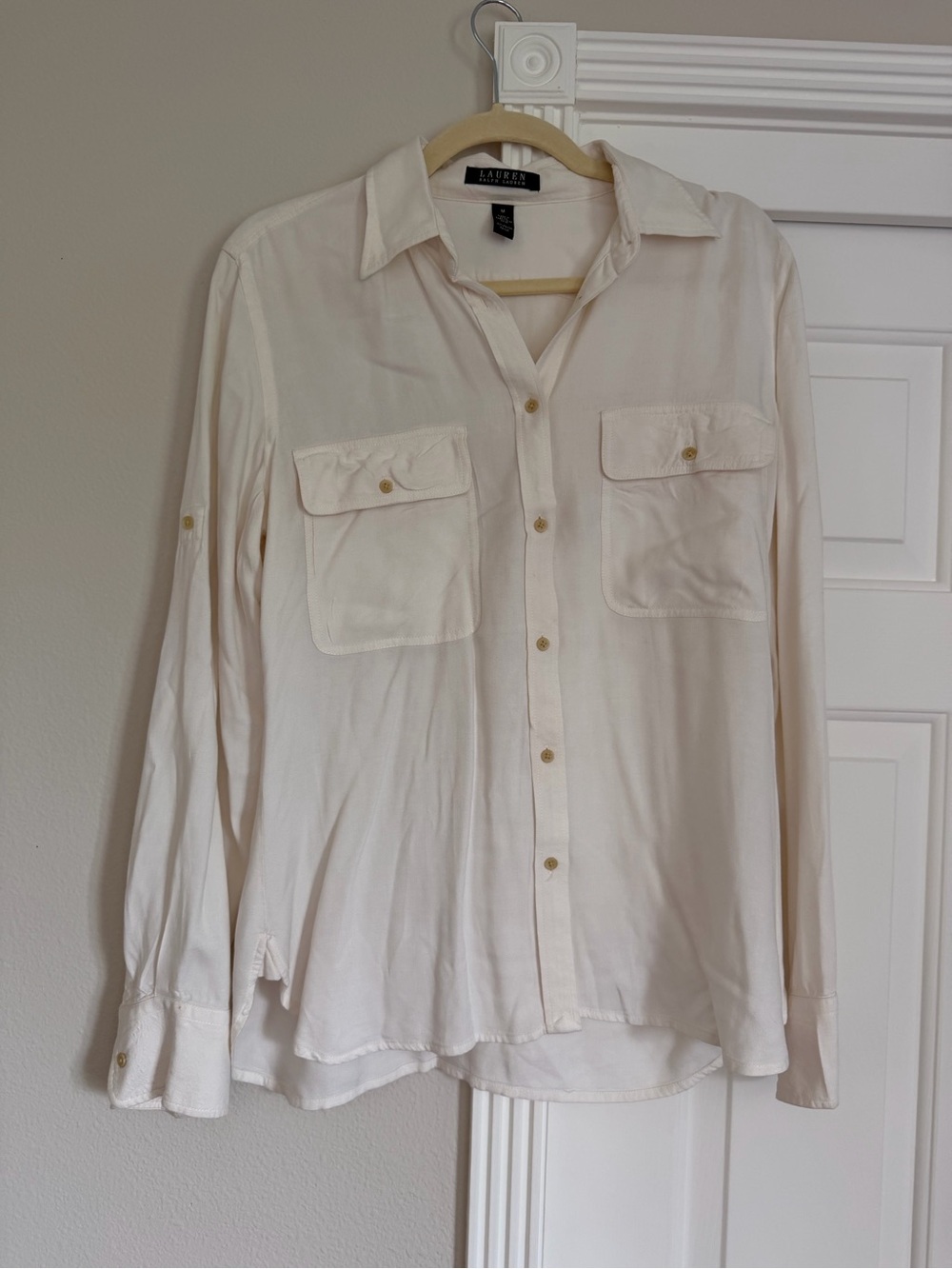 Ralph Lauren Cream Button-Down Utility Shirt